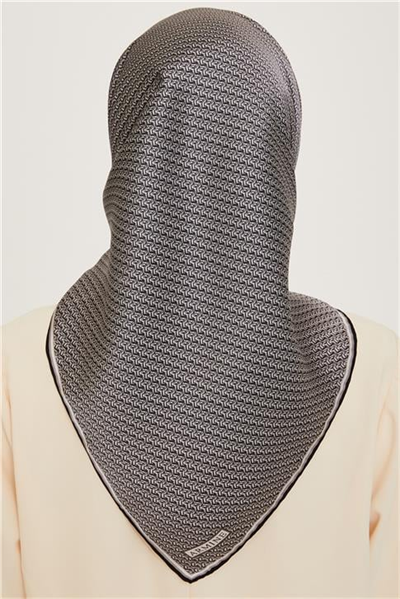 Armine Klasik Desenli Twill Saf İpek Eşarp 9250D 01