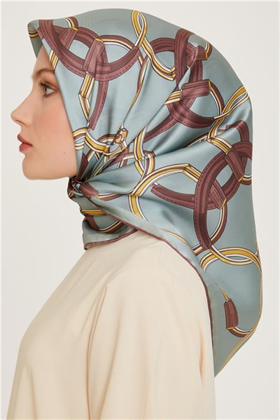 Armine Klasik Desenli Twill Saf İpek Eşarp 9203D 50