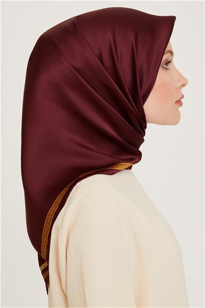 Armine Klasik Desenli Twill Saf İpek Eşarp 9261D 07 51