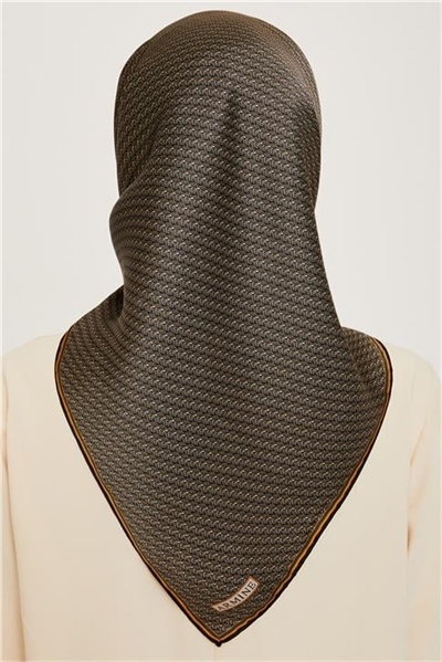 Armine Klasik Desenli Twill Saf İpek Eşarp 9250D 82