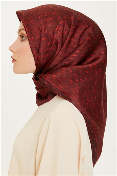 Armine Klasik Desenli Twill Saf İpek Eşarp 9230D 85
