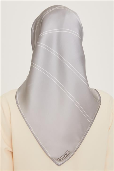 Armine Klasik Desenli Twill Saf İpek Eşarp 9251D 51