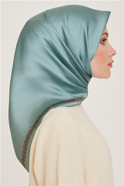 Armine Klasik Desenli Twill Saf İpek Eşarp 9260D 37