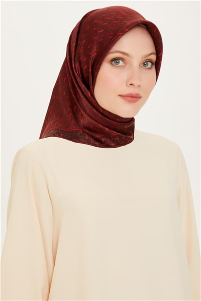 Armine Klasik Desenli Twill Saf İpek Eşarp 9230D 85