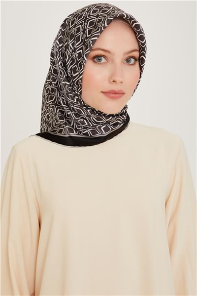 Armine Klasik Desenli Twill Saf İpek Eşarp 9248D 05 05