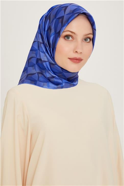 Armine Klasik Desenli Twill Saf İpek Eşarp 9204D 05