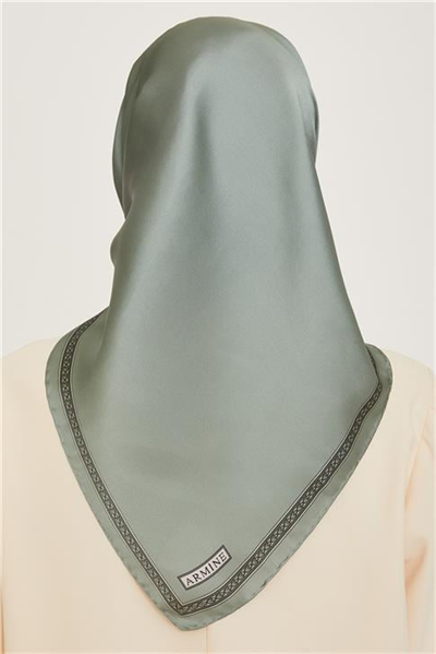 Armine Klasik Desenli Twill Saf İpek Eşarp 9261D 07 34