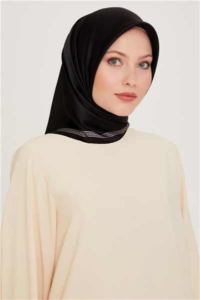 Armine Klasik Desenli Twill Saf İpek Eşarp 9261D 07 07