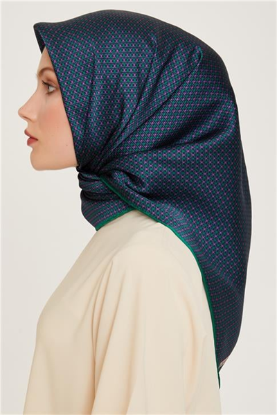 Armine Klasik Desenli Twill Saf İpek Eşarp 9210D 80 84
