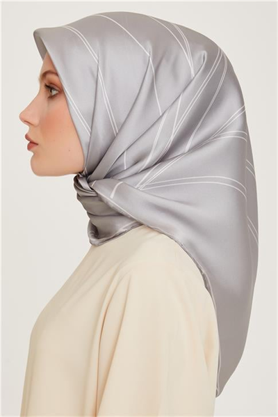 Armine Klasik Desenli Twill Saf İpek Eşarp 9251D 51