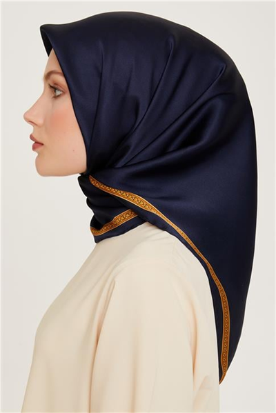 Armine Klasik Desenli Twill Saf İpek Eşarp 9261D 07 01