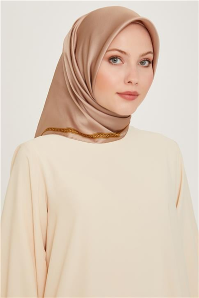 Armine Klasik Desenli Twill Saf İpek Eşarp 9261D 07 05