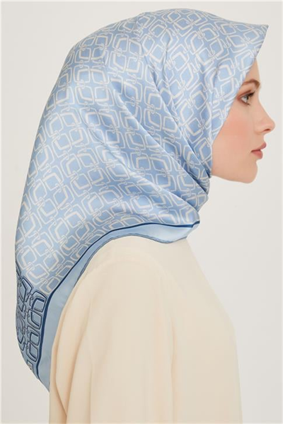 Armine Klasik Desenli Twill Saf İpek Eşarp 9248D 05 36