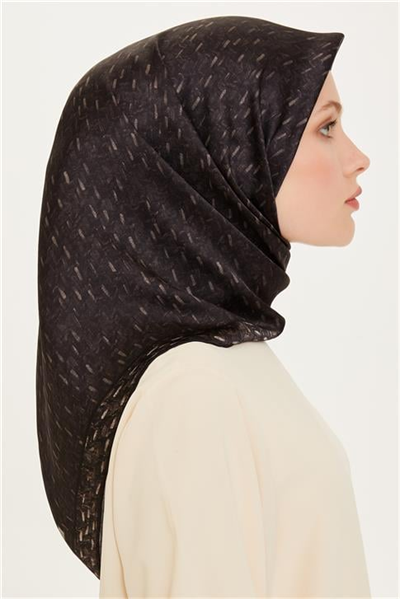 Armine Klasik Desenli Twill Saf İpek Eşarp 9230D 50
