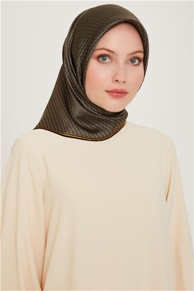 Armine Klasik Desenli Twill Saf İpek Eşarp 9250D 82
