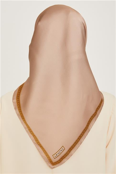 Armine Klasik Desenli Twill Saf İpek Eşarp 9261D 07 05