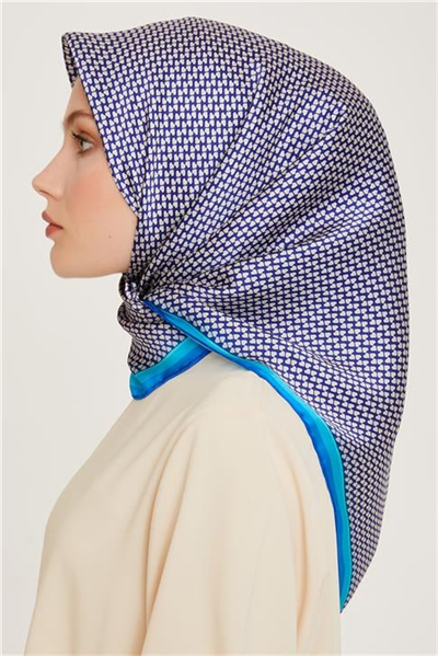 Armine Klasik Desenli Twill Saf İpek Eşarp 9243D 04 03