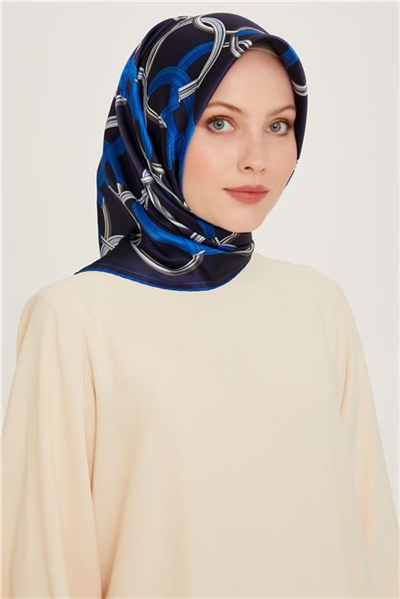 Armine Klasik Desenli Twill Saf İpek Eşarp 9203D 55