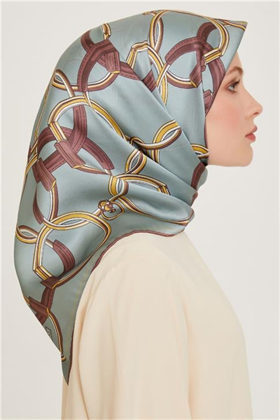 Armine Klasik Desenli Twill Saf İpek Eşarp 9203D 50