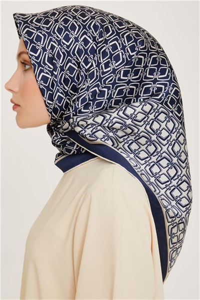 Armine Klasik Desenli Twill Saf İpek Eşarp 9248D 05 81