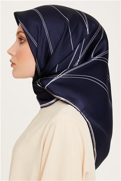 Armine Klasik Desenli Twill Saf İpek Eşarp 9251D 50