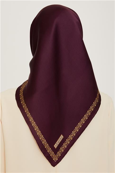 Armine Klasik Desenli Twill Saf İpek Eşarp 9260D 31