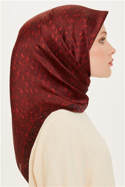 Armine Klasik Desenli Twill Saf İpek Eşarp 9230D 85