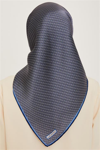 Armine Klasik Desenli Twill Saf İpek Eşarp 9250D 50
