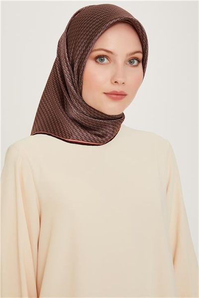 Armine Klasik Desenli Twill Saf İpek Eşarp 9250D 81