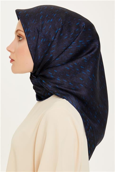 Armine Klasik Desenli Twill Saf İpek Eşarp 9210D 80 80