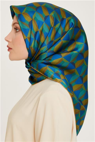 Armine Klasik Desenli Twill Saf İpek Eşarp 9204D 33