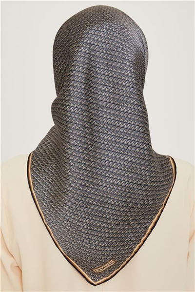 Armine Klasik Desenli Twill Saf İpek Eşarp 9250D 83