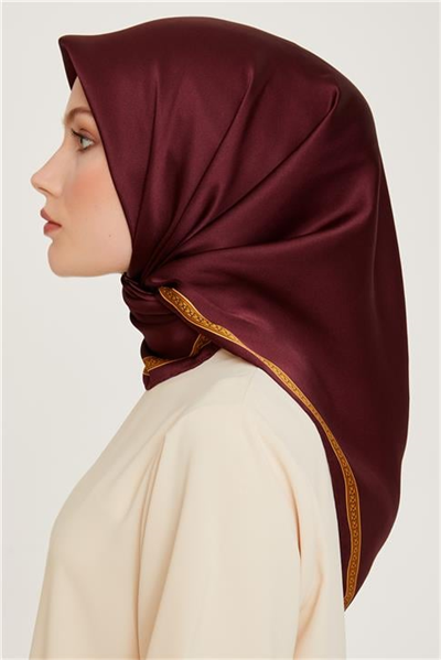 Armine Klasik Desenli Twill Saf İpek Eşarp 9261D 07 51