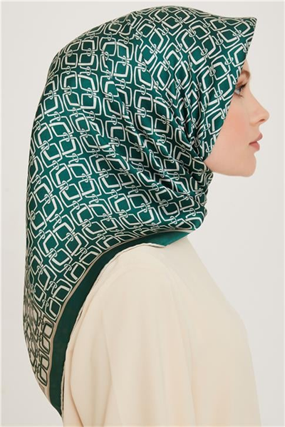 Armine Klasik Desenli Twill Saf İpek Eşarp 9248D 05 86