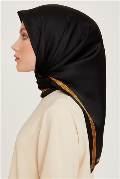 Armine Klasik Desenli Twill Saf İpek Eşarp 9261D 07 02