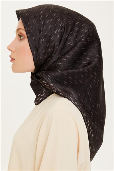 Armine Klasik Desenli Twill Saf İpek Eşarp 9230D 50