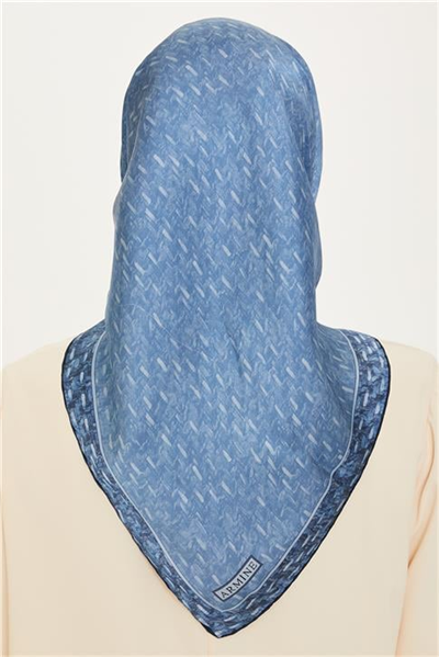 Armine Klasik Desenli Twill Saf İpek Eşarp 9230D 33