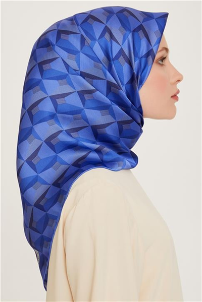 Armine Klasik Desenli Twill Saf İpek Eşarp 9204D 05