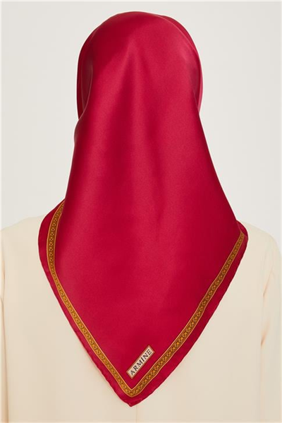 Armine Klasik Desenli Twill Saf İpek Eşarp 9261D 07 09
