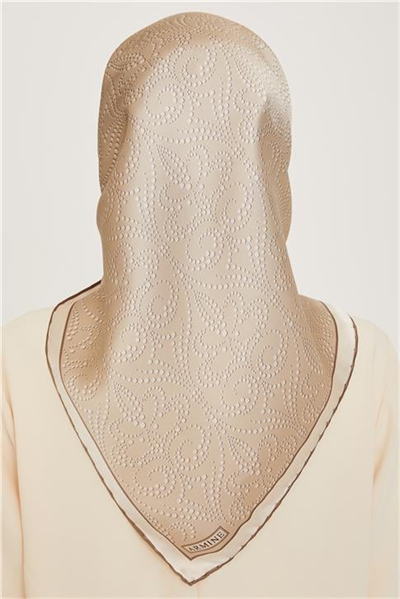 Armine Klasik Desenli Twill Saf İpek Eşarp 9246D 31
