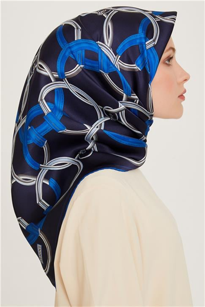 Armine Klasik Desenli Twill Saf İpek Eşarp 9203D 55