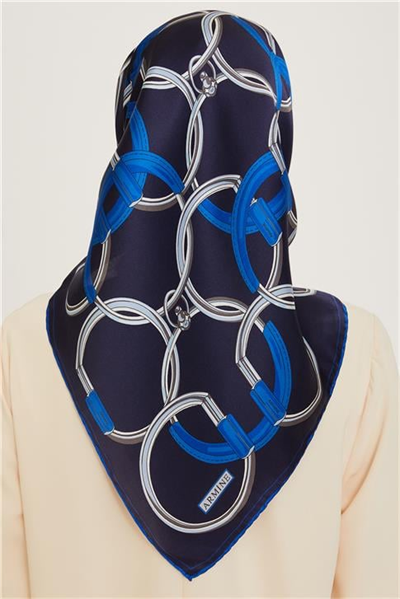 Armine Klasik Desenli Twill Saf İpek Eşarp 9203D 55