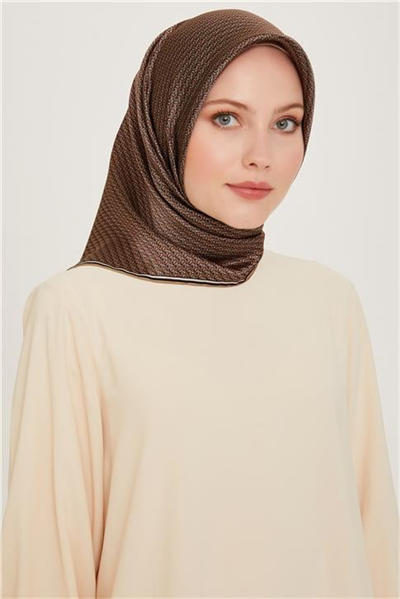 Armine Klasik Desenli Twill Saf İpek Eşarp 9250D 80