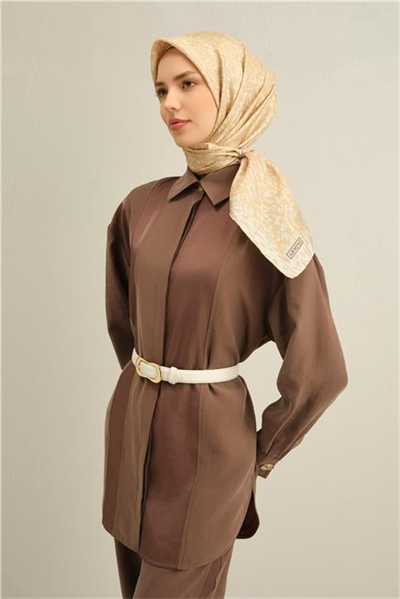 Armine Leopar Desenli Saf İpek Sura Eşarp 9352D 50