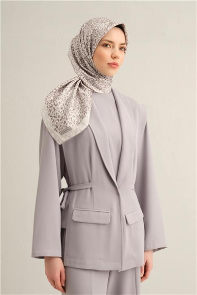 Armine Leopar Desenli Saf İpek Sura Eşarp 9352D 83