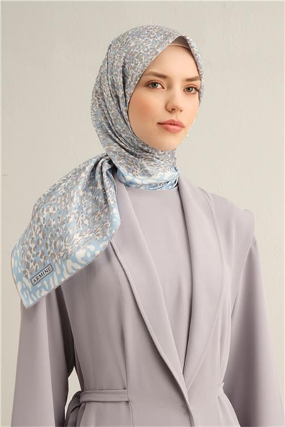 Armine Leopar Desenli Saf İpek Twill Eşarp 9352D 04