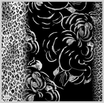 Armine Leopar Desenli Saf İpek Twill Eşarp 9355D 03