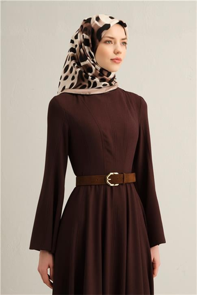 Armine Leopar Desenli Saf İpek Twill Eşarp 9320D 04