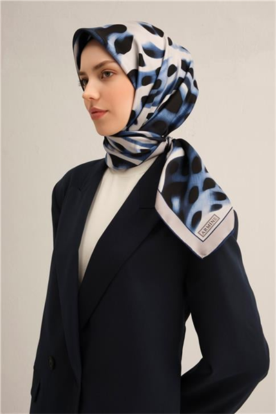 Armine Leopar Desenli Saf İpek Twill Eşarp 9320D 33