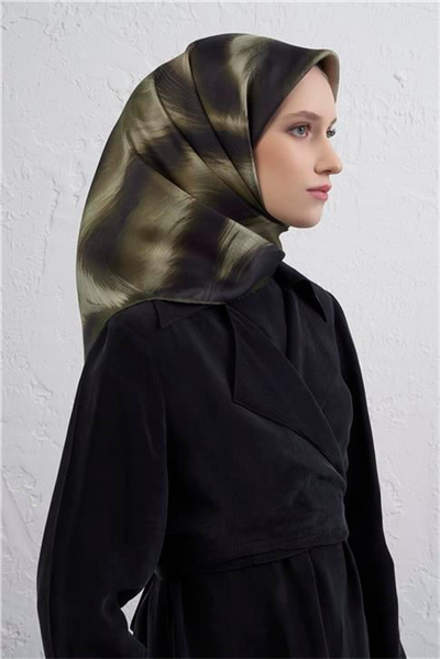 Armine Leopar Desenli Saf İpek Twill Eşarp 9432D 32